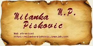 Milanka Pisković vizit kartica